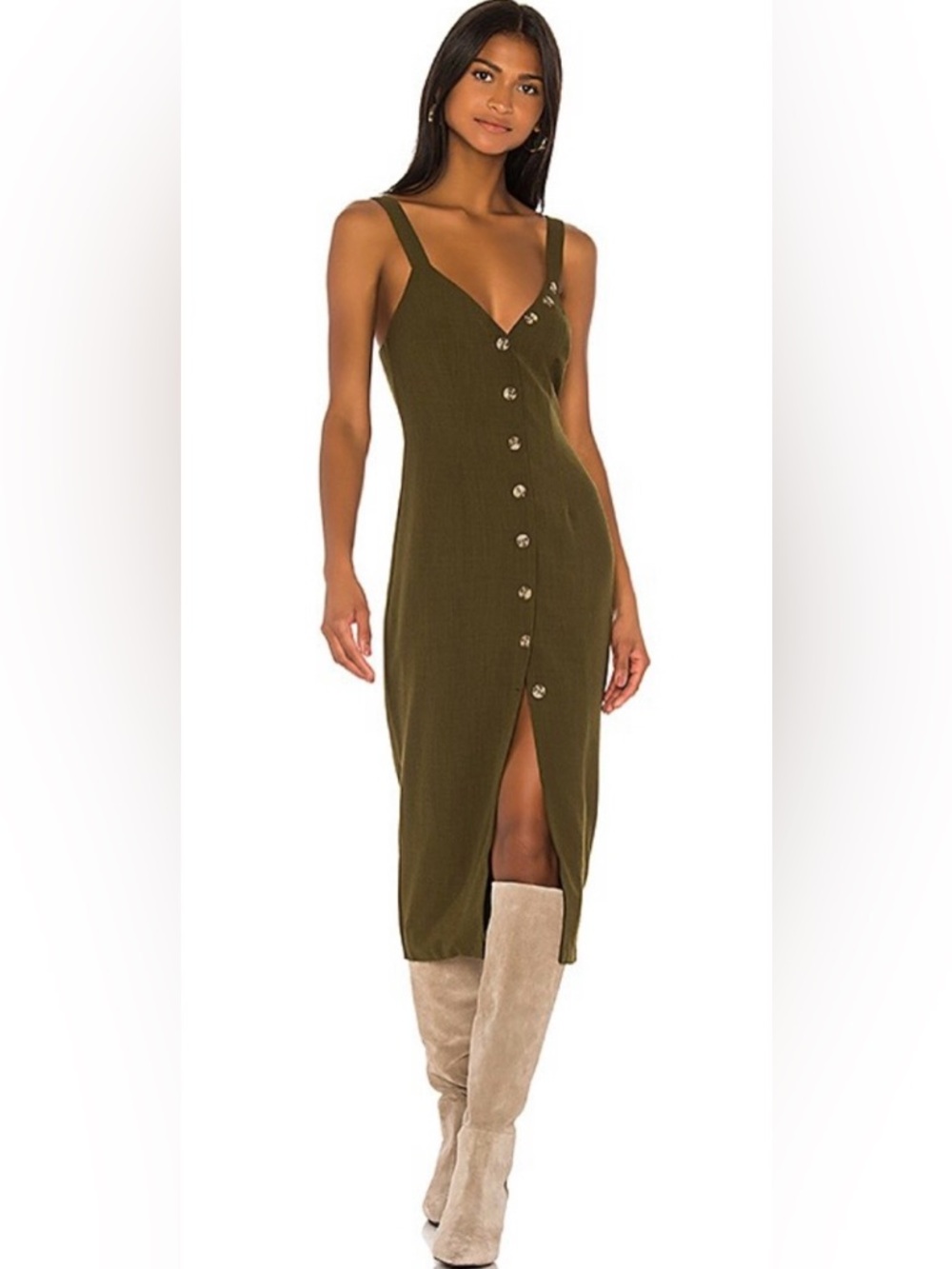 Song of Style Isla Midi Dress in Olive
